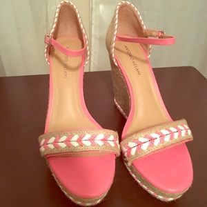 Pink and White Wedge Sandal